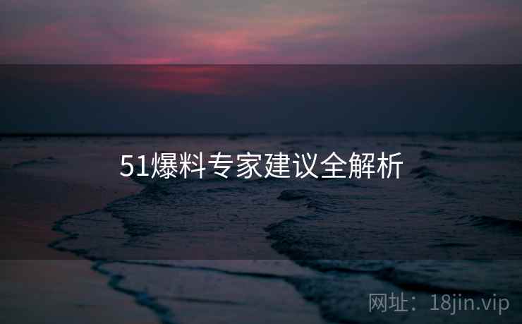 51爆料专家建议全解析