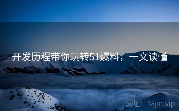 开发历程带你玩转51爆料，一文读懂
