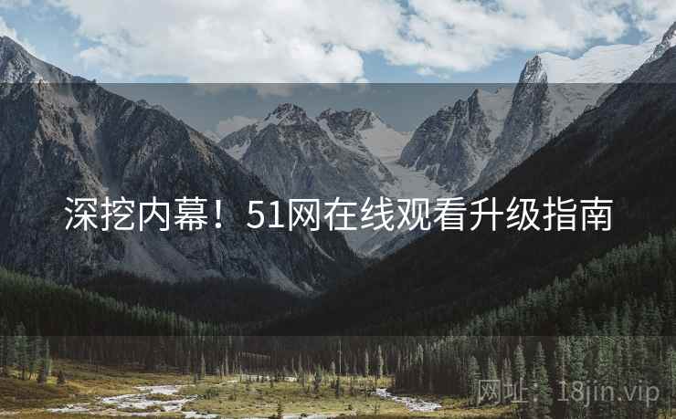深挖内幕！51网在线观看升级指南