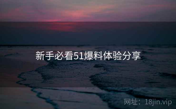 新手必看51爆料体验分享