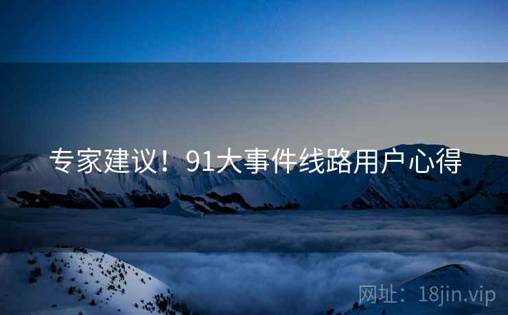 专家建议！91大事件线路用户心得