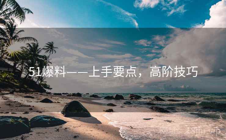 51爆料——上手要点，高阶技巧